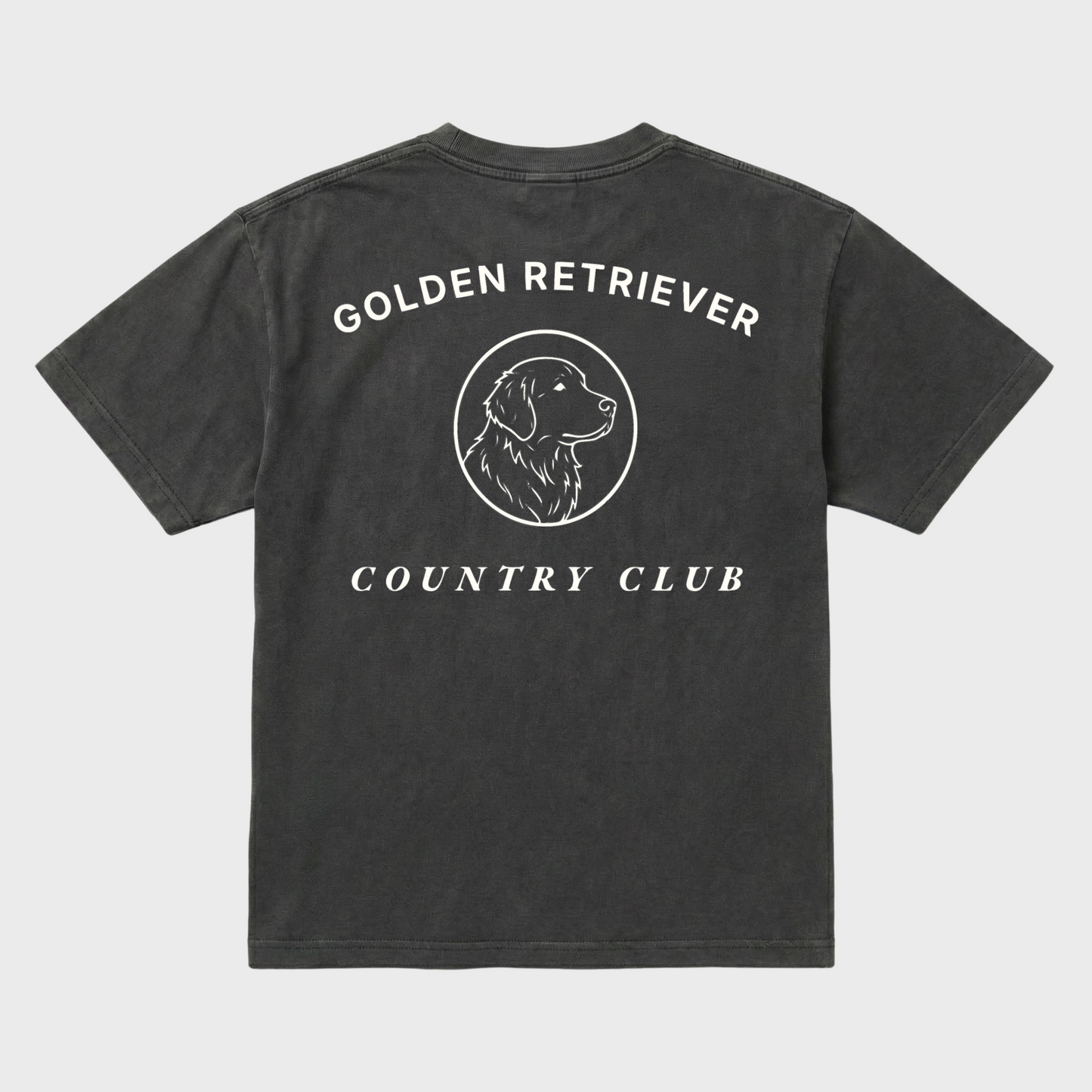 Golden Retriever Country Club Tee Pepper/White