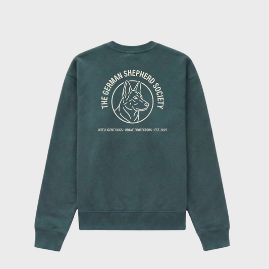 German Shepherd Society Crewneck Blue Spruce/Creme