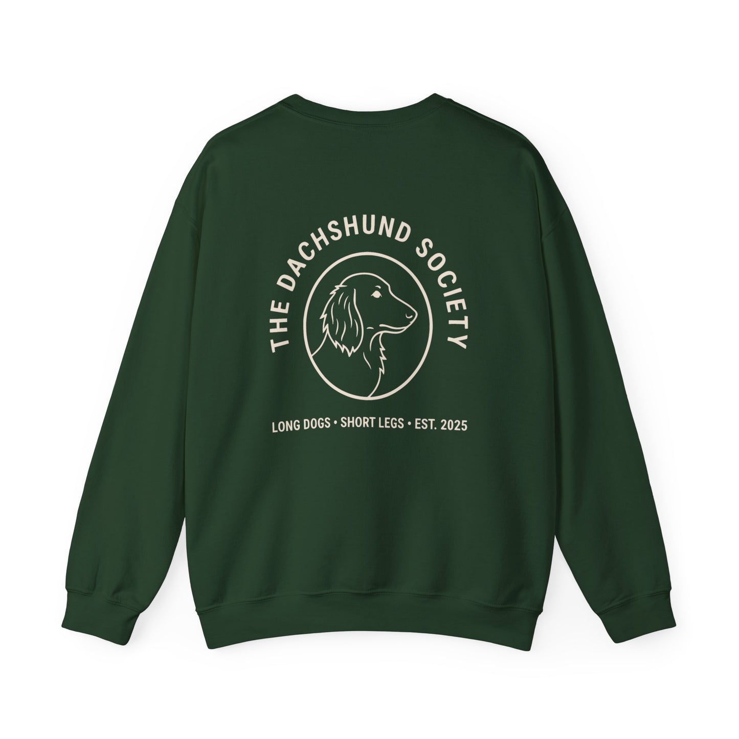 Dachshund Society Crewneck Forest/Creme
