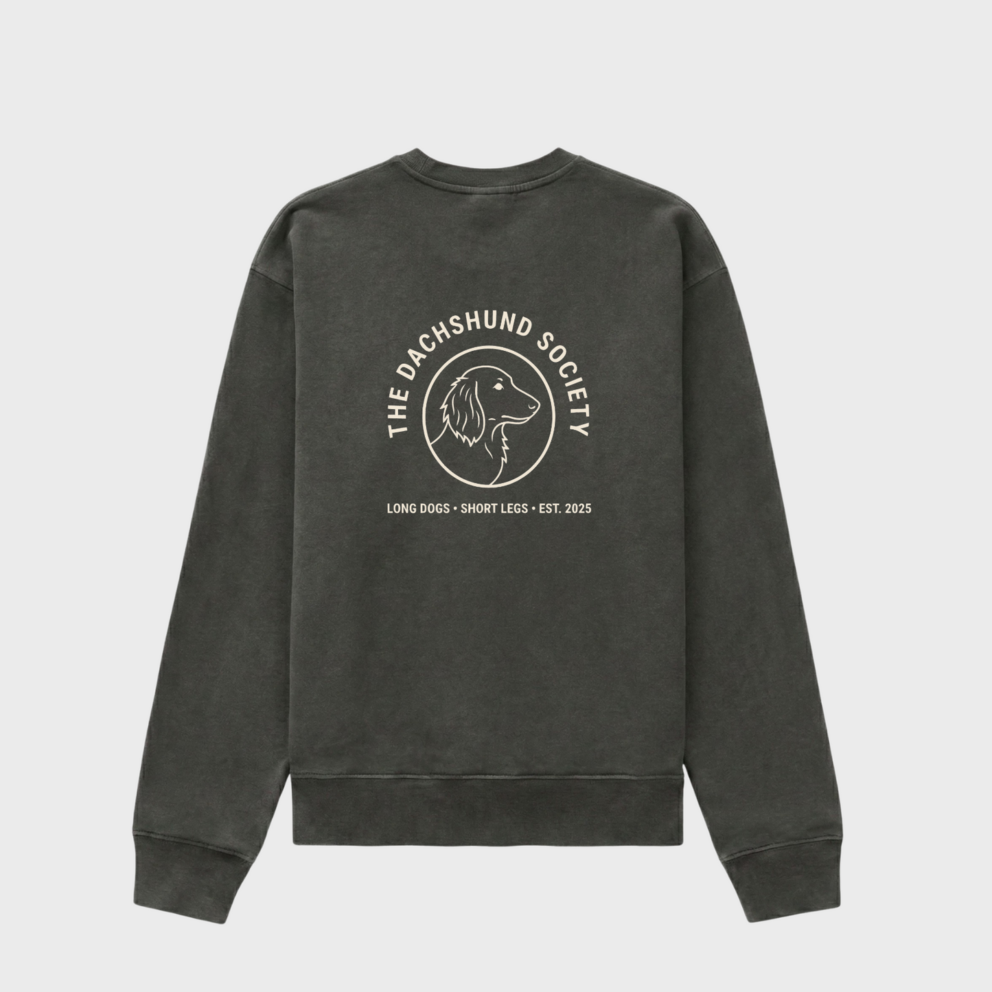 Dachshund Society Crewneck Pepper/Creme