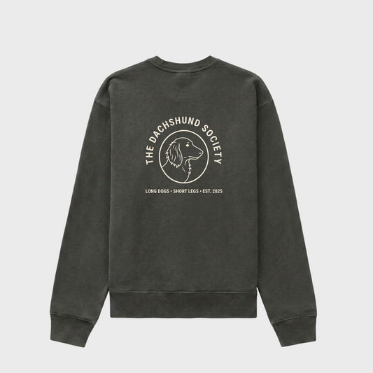 Dachshund Society Crewneck Pepper/Creme