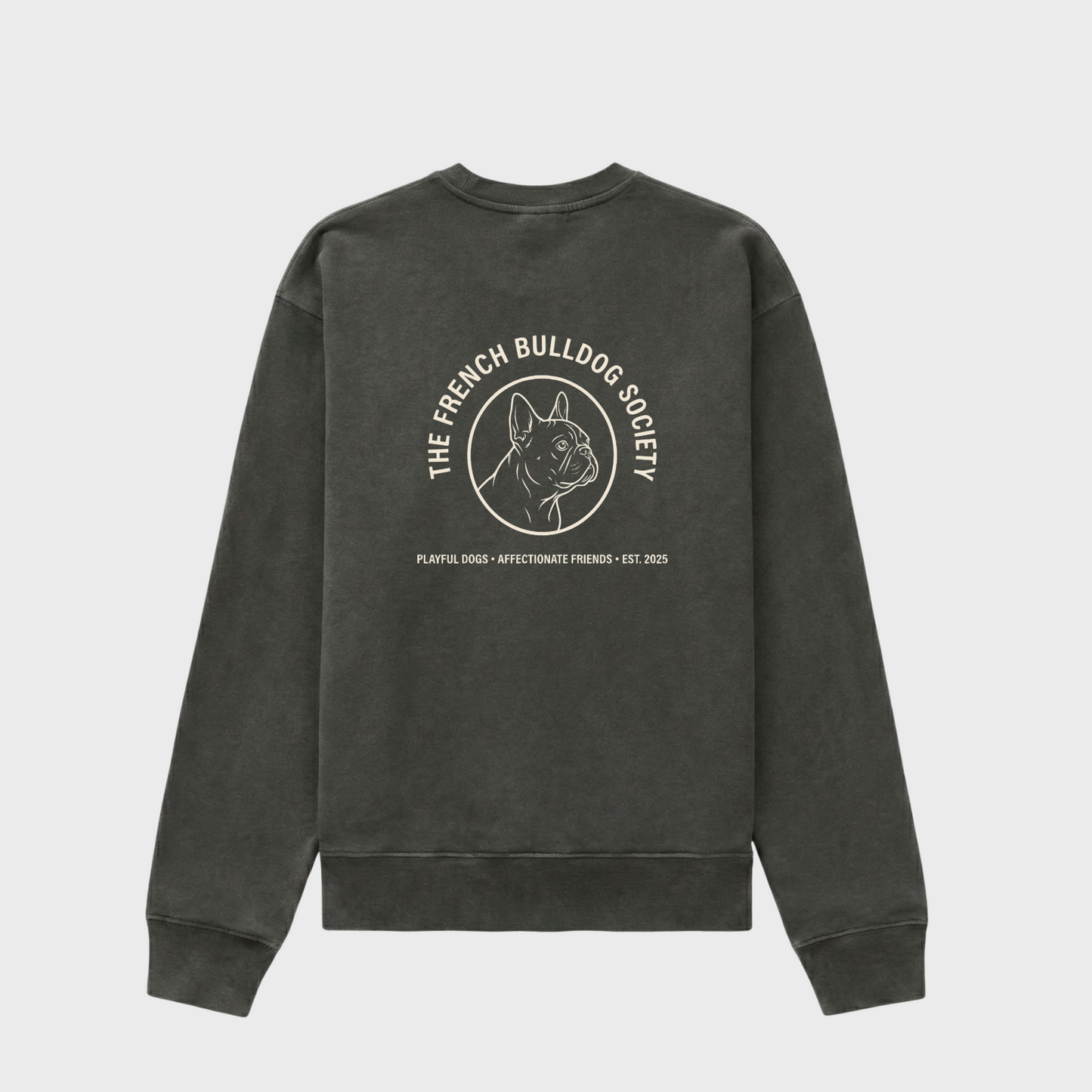 French Bulldog Society Crewneck Pepper/Creme