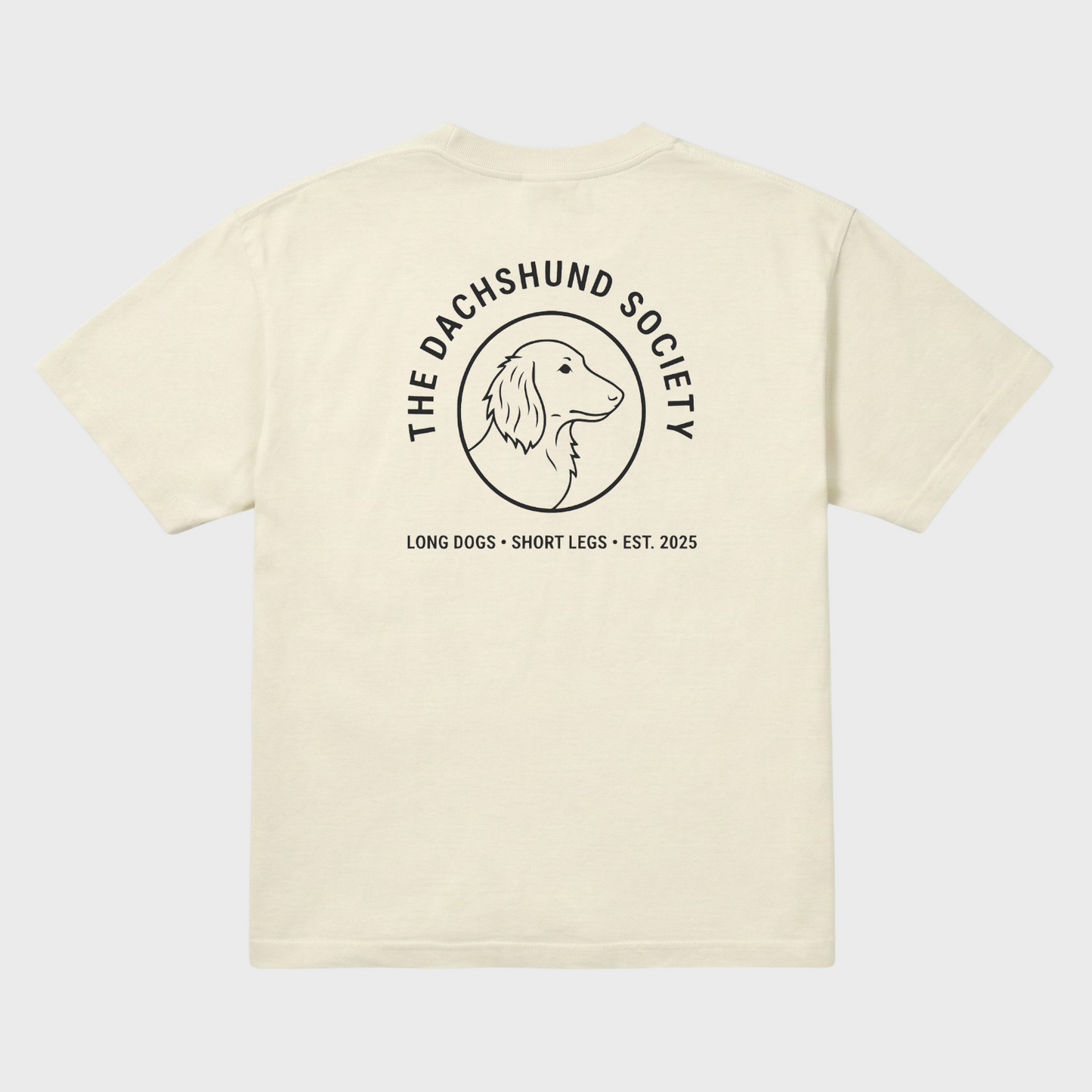 Dachshund Society Tee Ivory/Charcoal