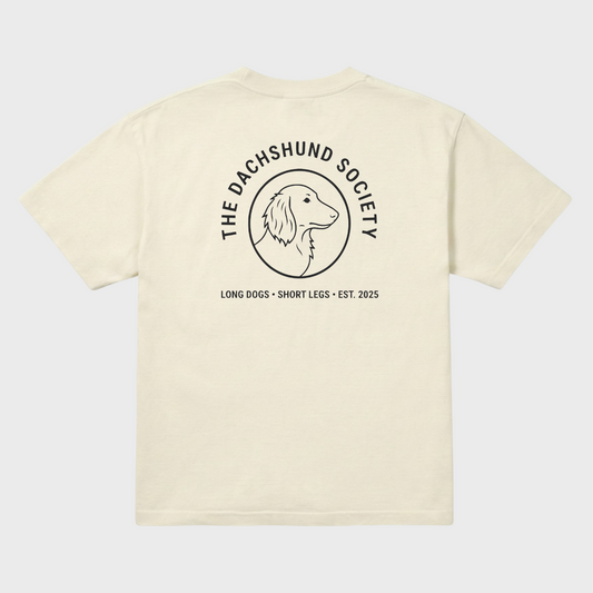 Dachshund Society Tee Ivory/Charcoal