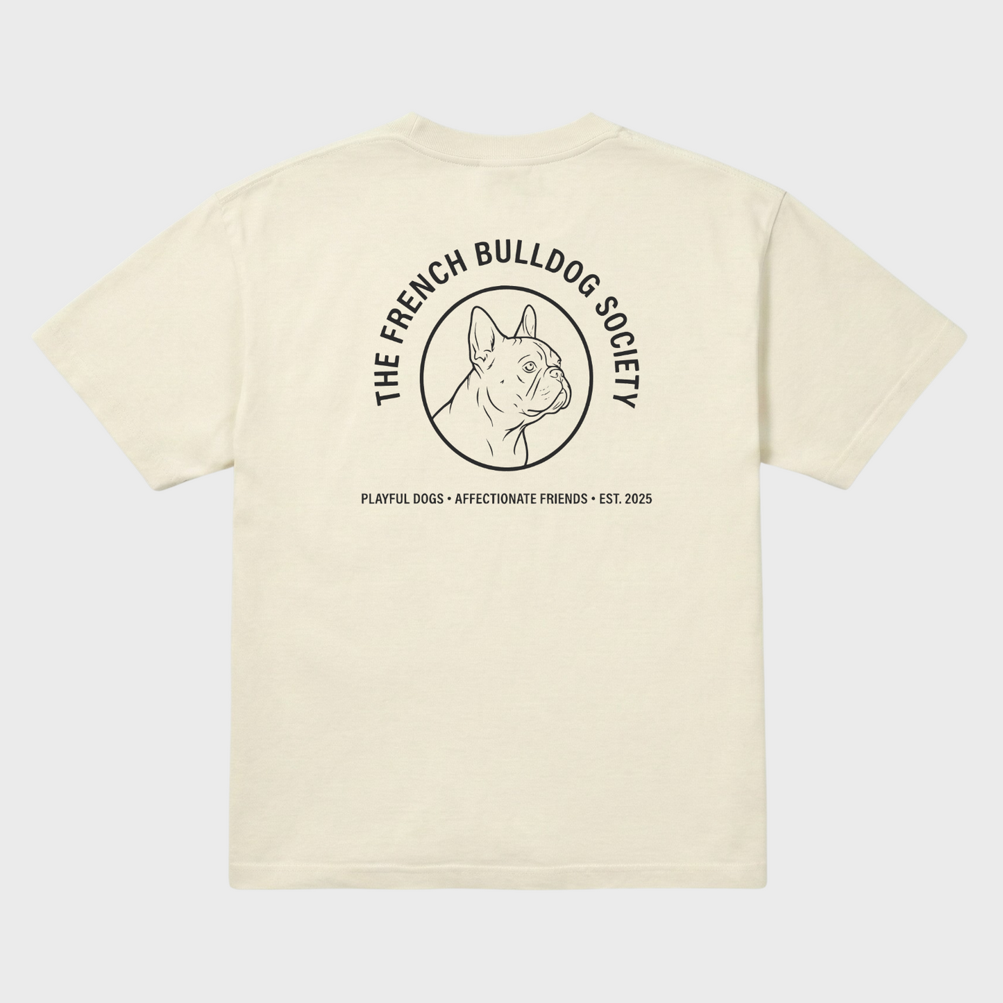 French Bulldog Society Tee Ivory/Charcoal