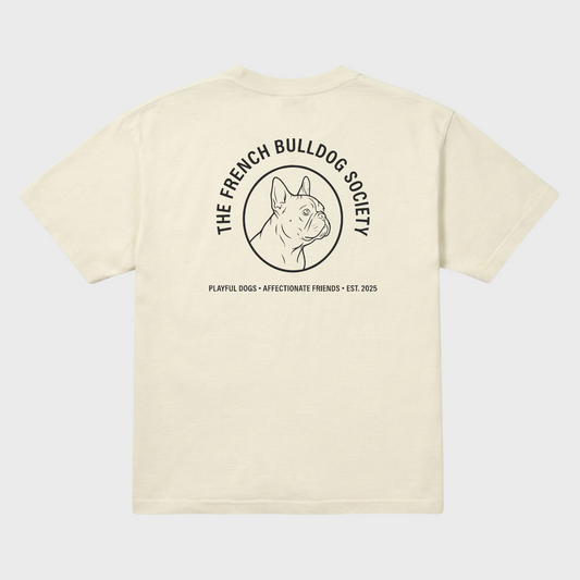 French Bulldog Society Tee Ivory/Charcoal