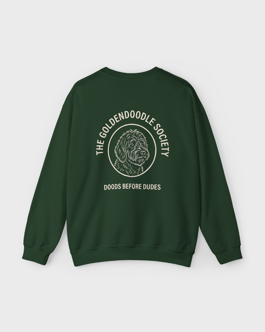 Goldendoodle Society Crewneck Forest/Creme