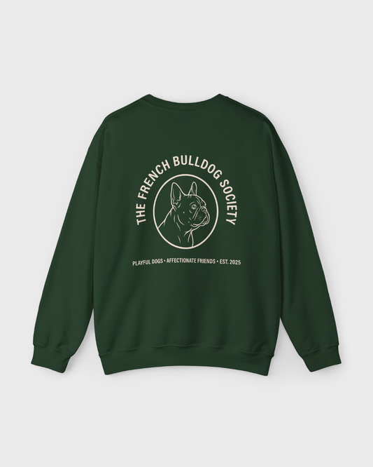 Frenchie Society Crewneck Forest/Creme